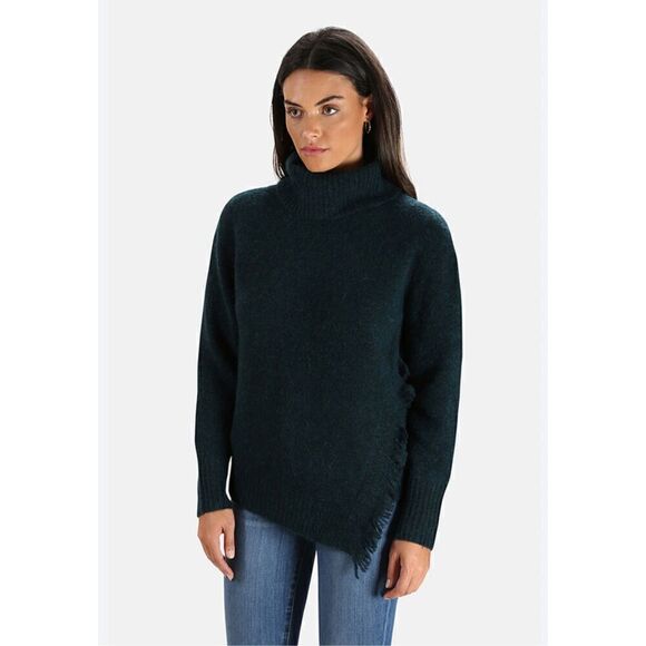 3.1 PHILLIP LIM Fringe Overlap Turtleneck Sweater Size M - Picture 1 of 11